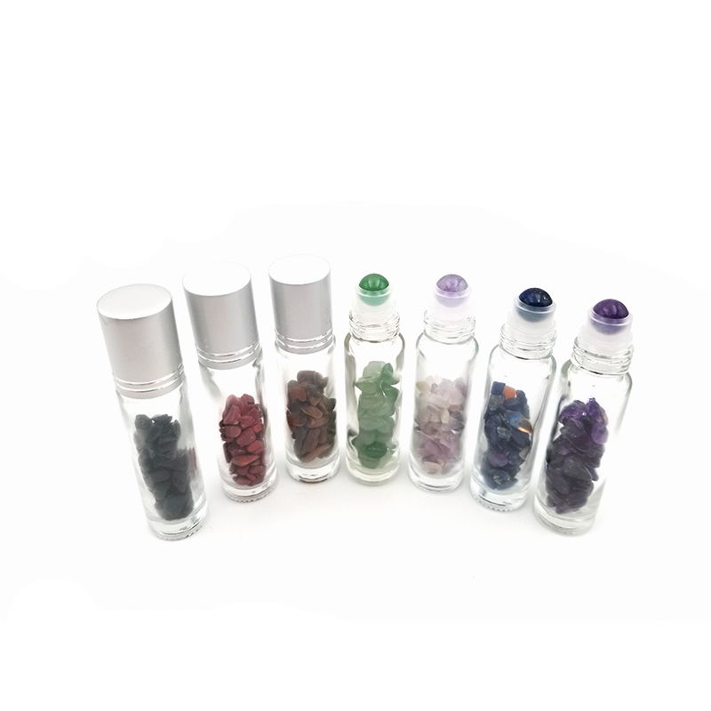 10ml crystal gemstone perfume bottle glass essential oil gemstone roller ball bottle