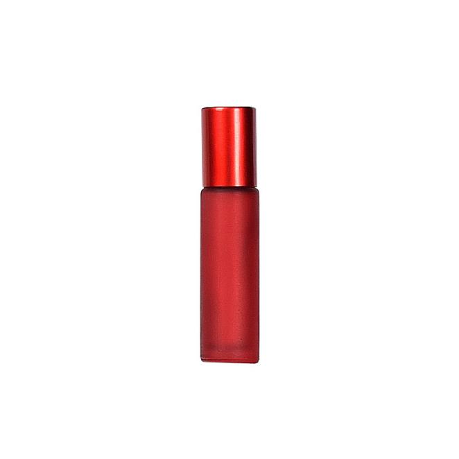 10ml custom matt colorful frosted glass pen shape stainless steel roller ball top perfume essential oil bottles wholesale