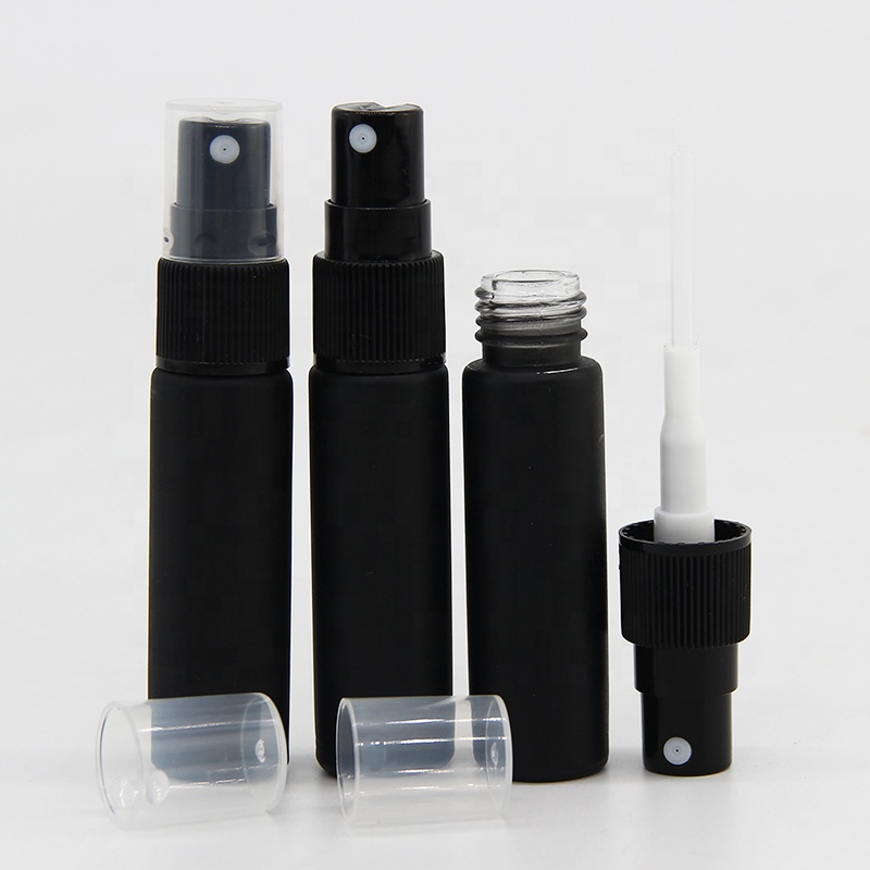 10ml empty black glass bottles with spray for essential oil proof-leaking container usage