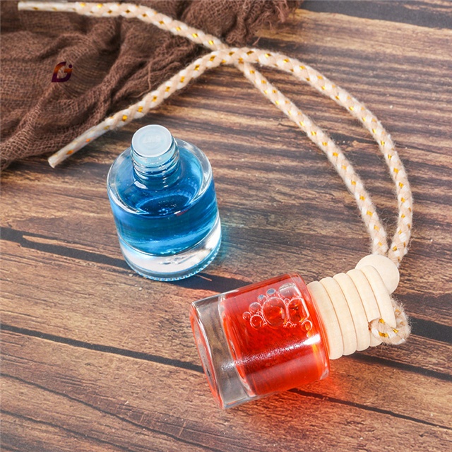 10ml empty glass car perfume bottle hanging wooden