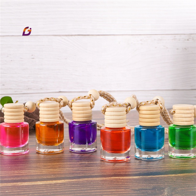 10ml empty glass car perfume bottle hanging wooden