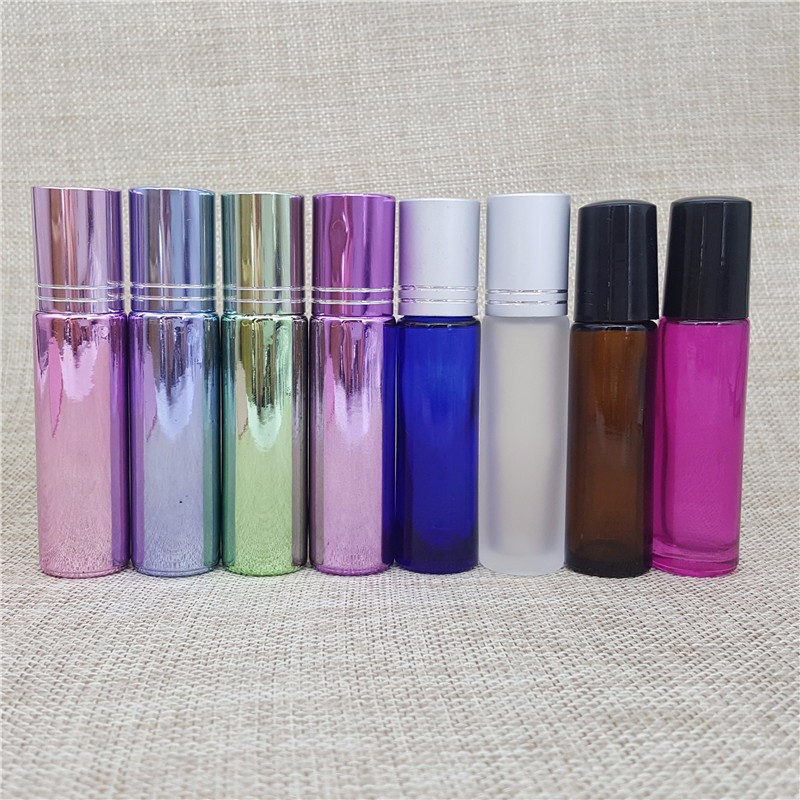 10ml essential oil glass roller ball bottles 10ml glass roll on bottle essential oil perfume white frosted glass roll on bottles