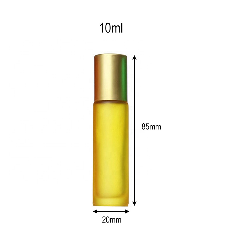 10ml essential oil roll on glass bottle with rainbow color essential oil