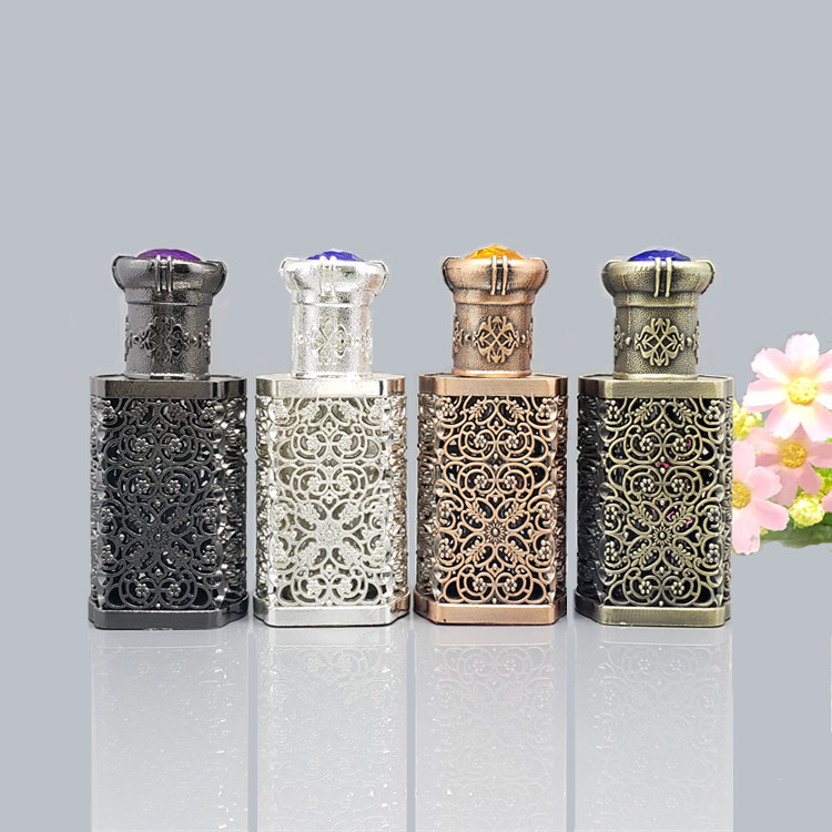 10ml fancy empty Arabic style essential oil attar glass bottle with dropper