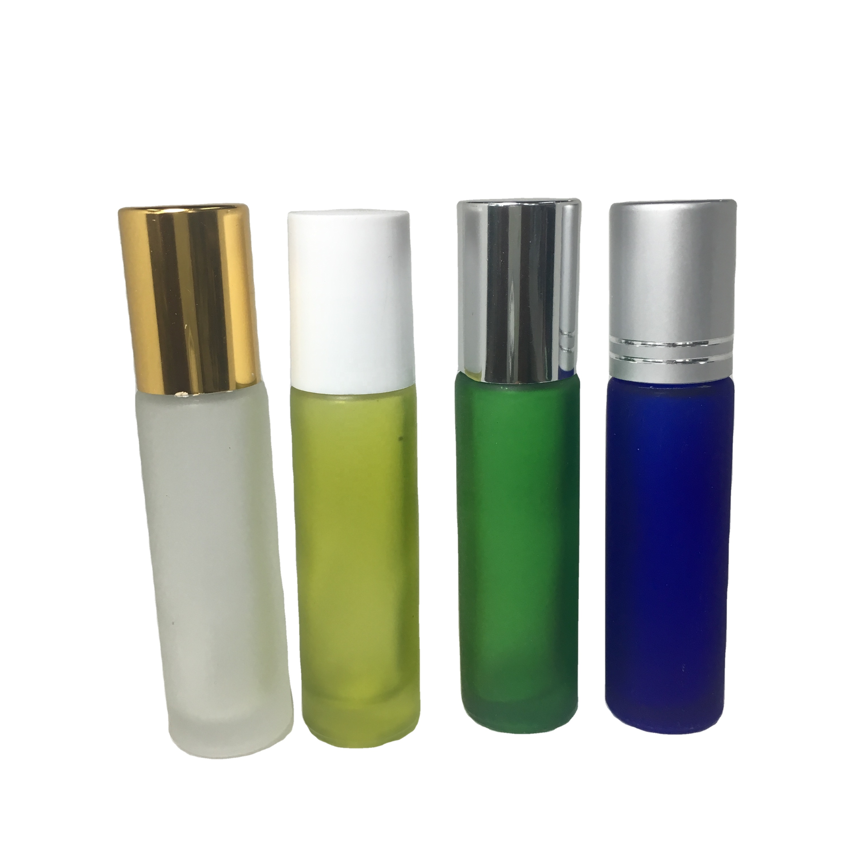 10ml frosted cosmetic empty glass perfume roll on bottle with stainless steel metal roller ball,or plastic roller ball