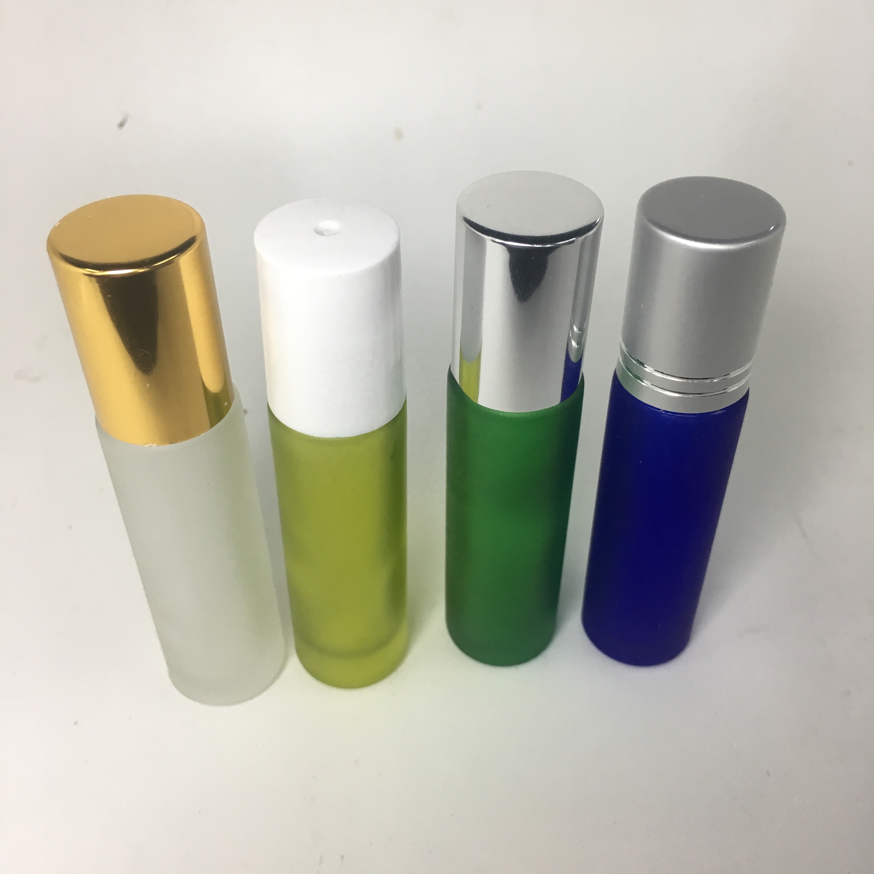 10ml frosted cosmetic empty glass perfume roll on bottle with stainless steel metal roller ball,or plastic roller ball
