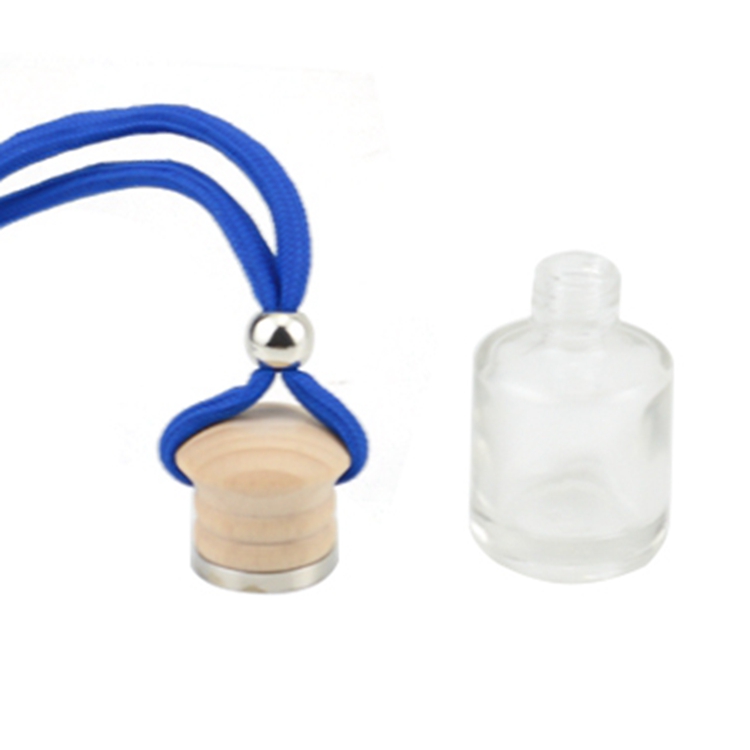 10ml frosted empty glass car perfume bottle hanging wooden