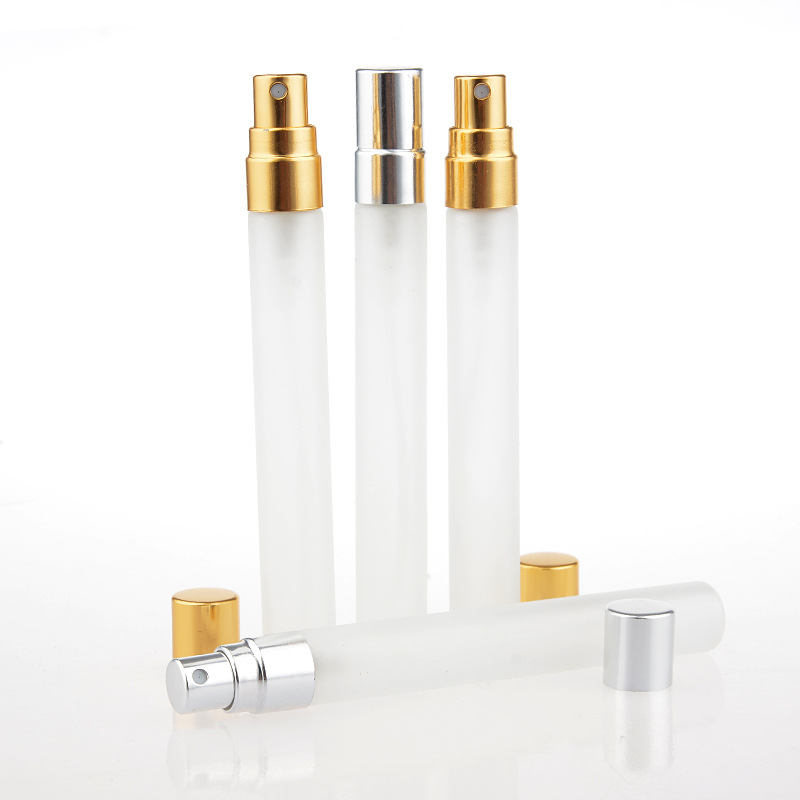 10ml frosted glass spray bottles refillable aluminum perfume atomizer spray bottles for perfume