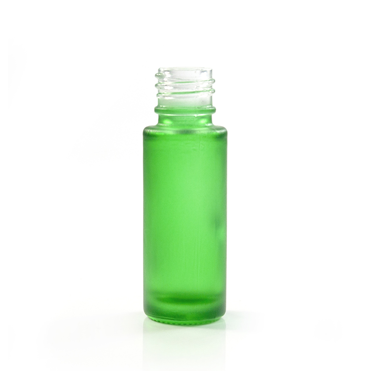 10ml frosted matte clear purple pink blue green black blue stainless steel roller glass essential oil perfume roll on bottle