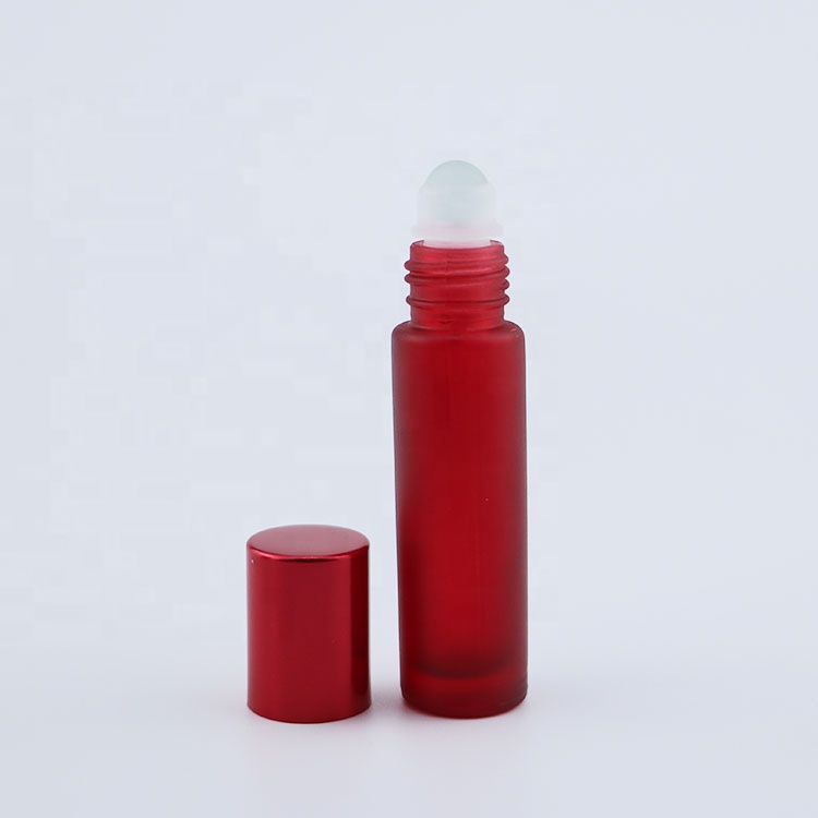 10ml frosted roll on cosmetic bottle purple frosted roller bottle for essential oil