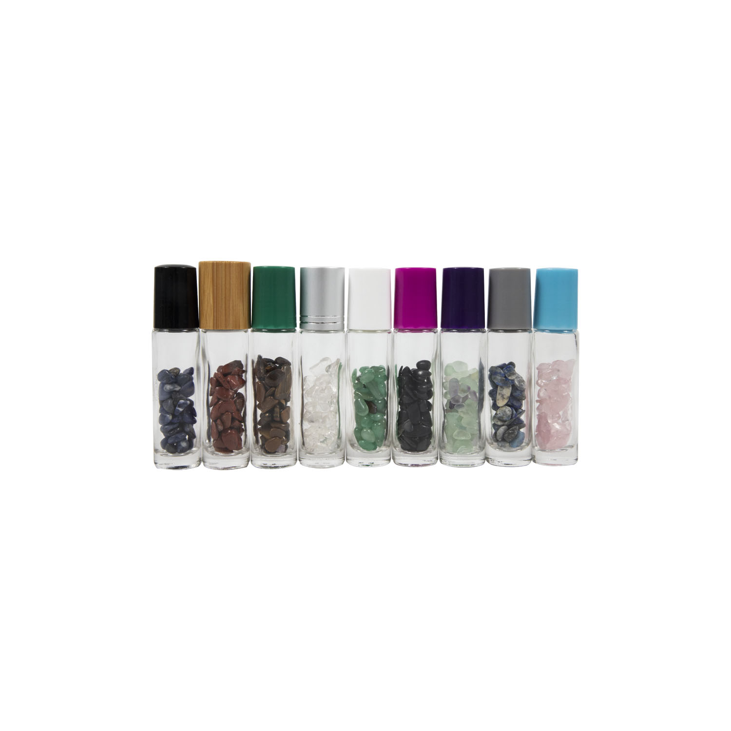 10ml gemstone perfume bottle glass essential oil gemstone roller ball bottle 2021