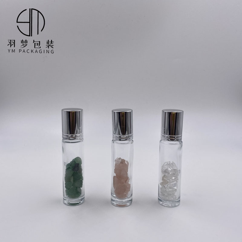 10ml gemstone roller essential oil bottle skin care natural crystal roller ball