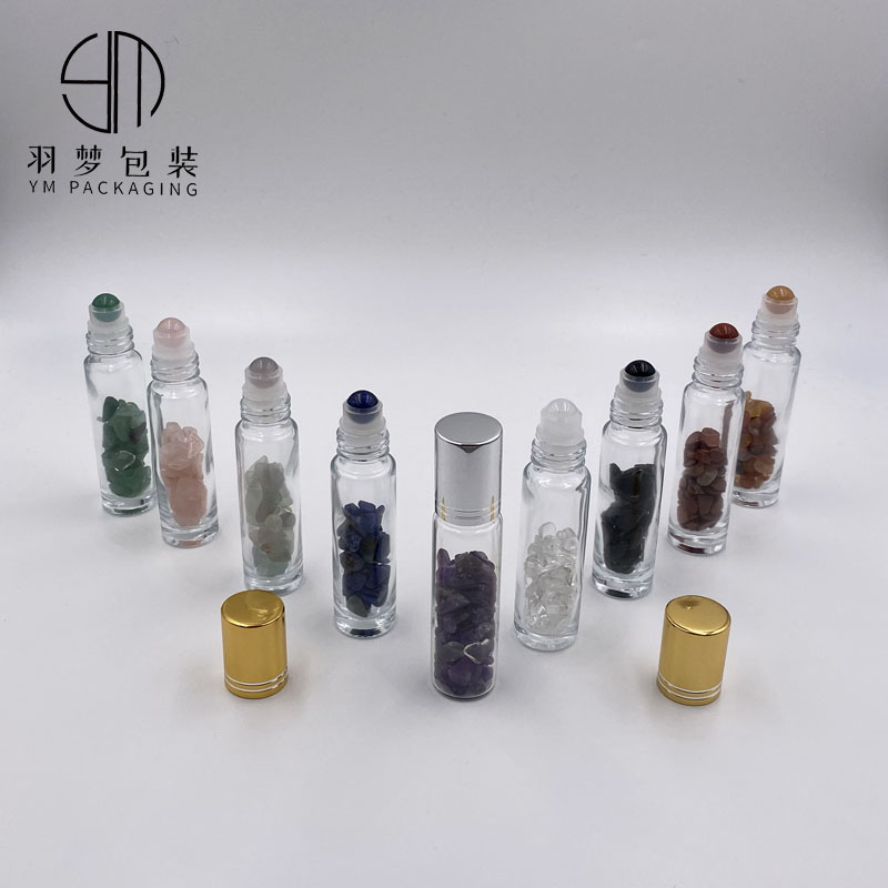 10ml gemstone roller essential oil bottle skin care natural crystal roller ball