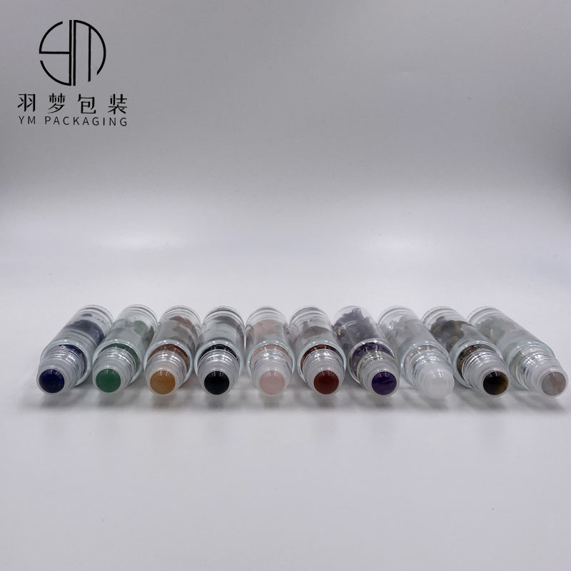 10ml gemstone roller essential oil bottle skin care natural crystal roller ball