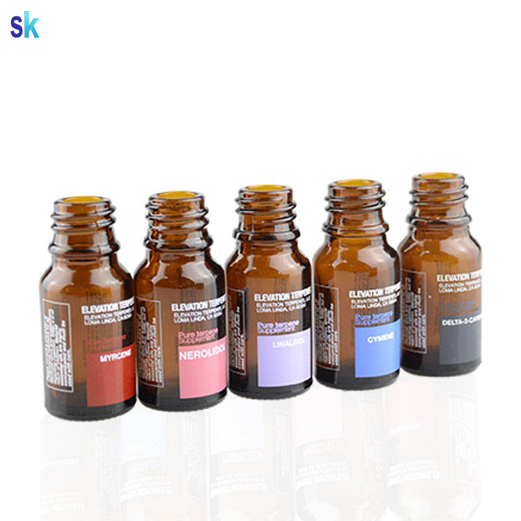 10ml glass amber essential oil bottle tamper evident cap glass bottle euro dropper