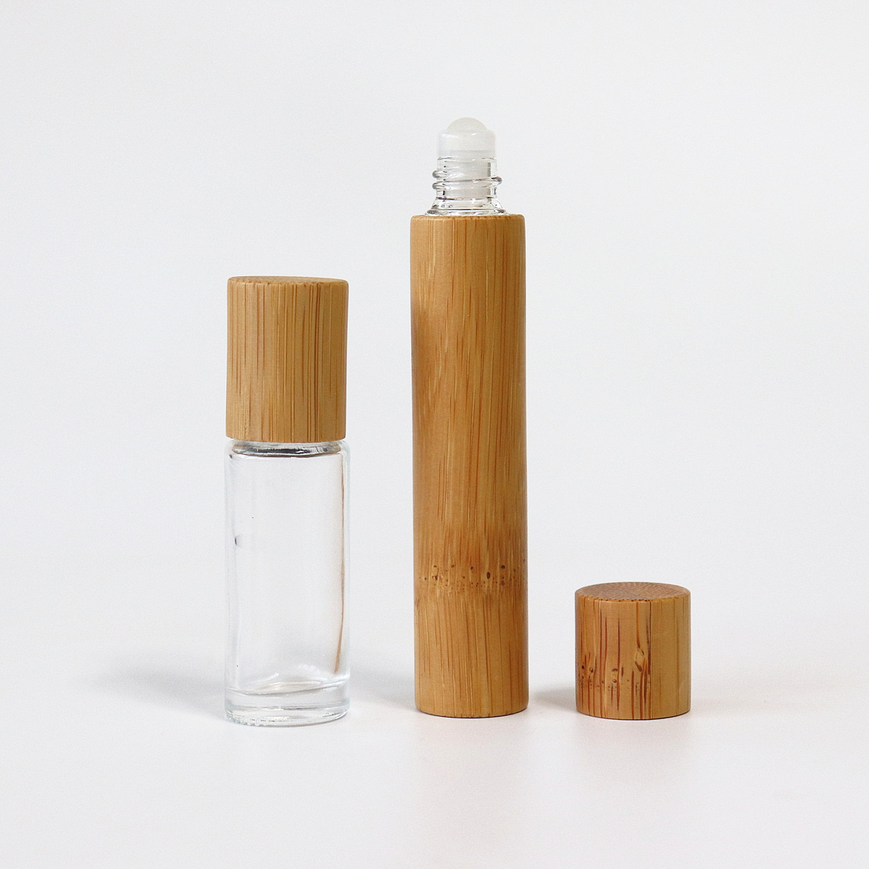10ml glass essential oil bottle roll on bottle with bamboo cap for essential oil