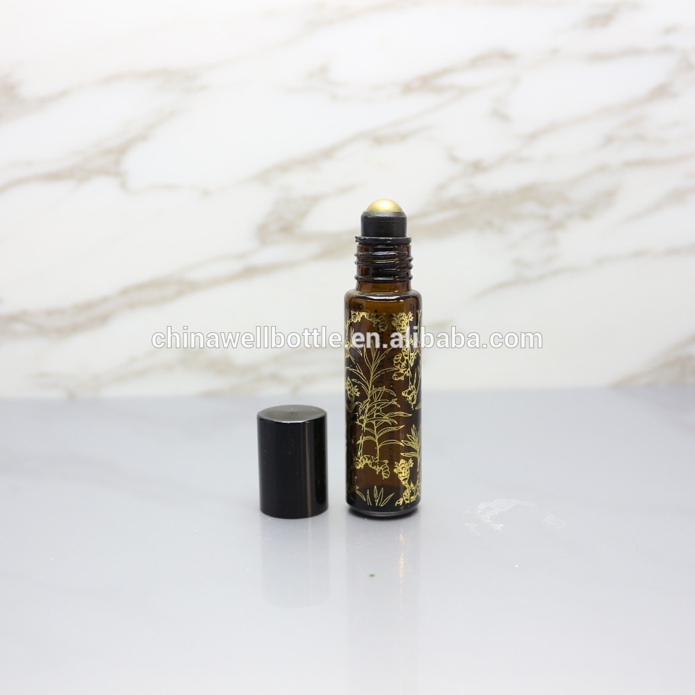 10ml glass roll on bottles with stainless steel roller ball cap Roller2-11A