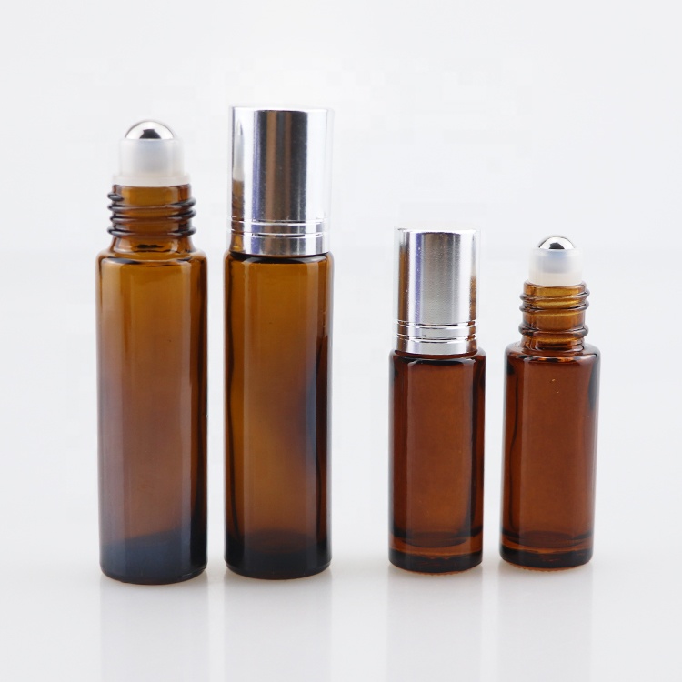 10ml glass tube perfume deodorant bottle 10ml stainless steel roll on bottle essential oil packing bottles