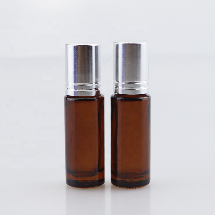 10ml glass tube perfume deodorant bottle 10ml stainless steel roll on bottle essential oil packing bottles