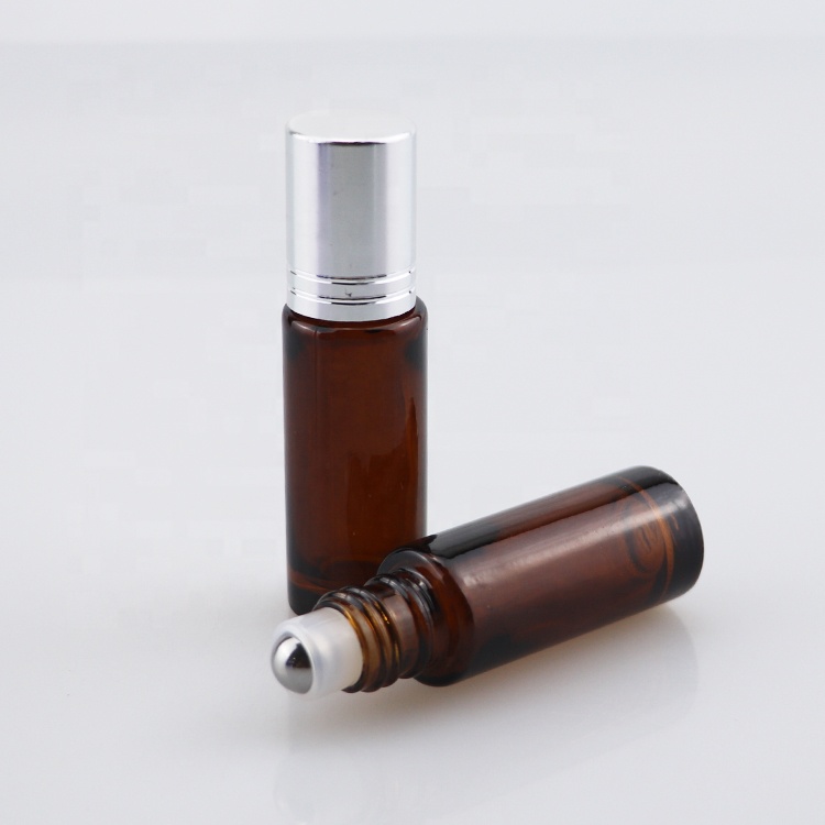 10ml glass tube perfume deodorant bottle 10ml stainless steel roll on bottle essential oil packing bottles