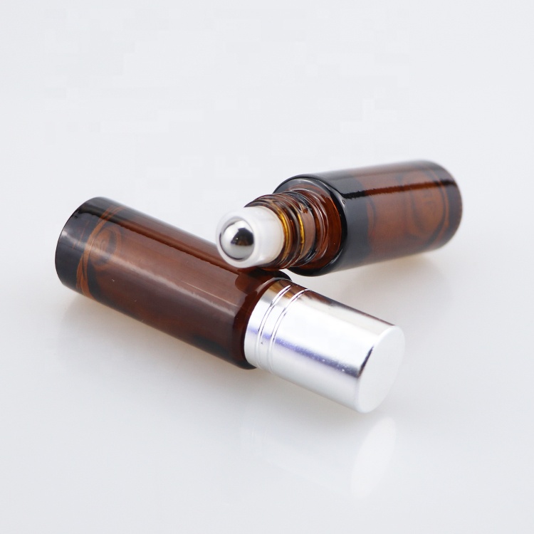 10ml glass tube perfume deodorant bottle 10ml stainless steel roll on bottle essential oil packing bottles
