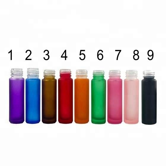 10ml matt black pink red green blue purple glass roller bottles