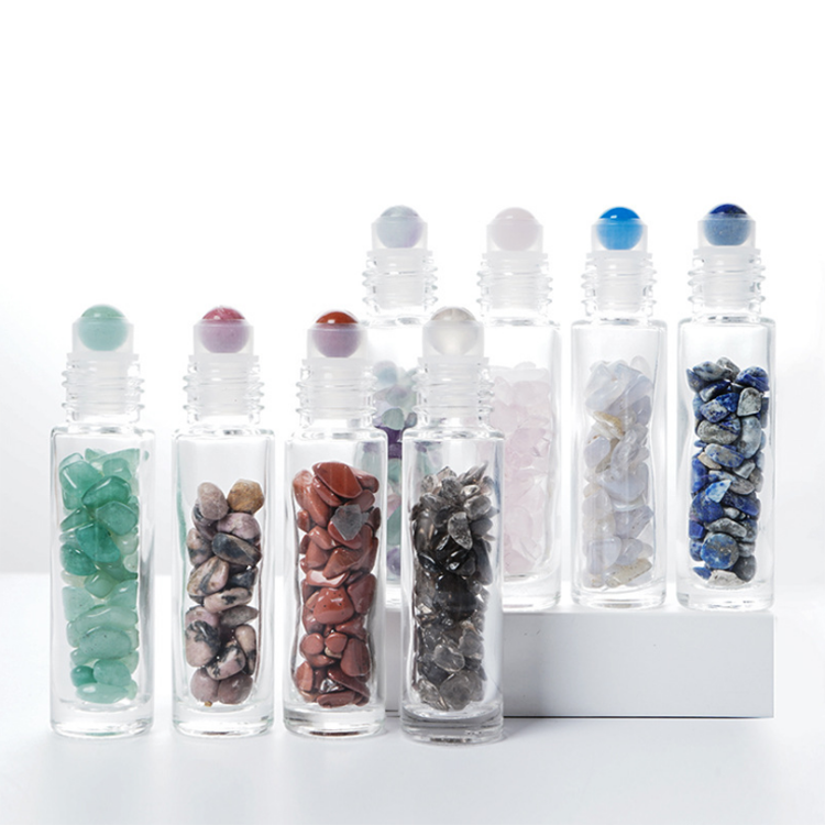 10ml natural gemstone roll on refillable glass bottle for gift essential oil perfume in wholesale