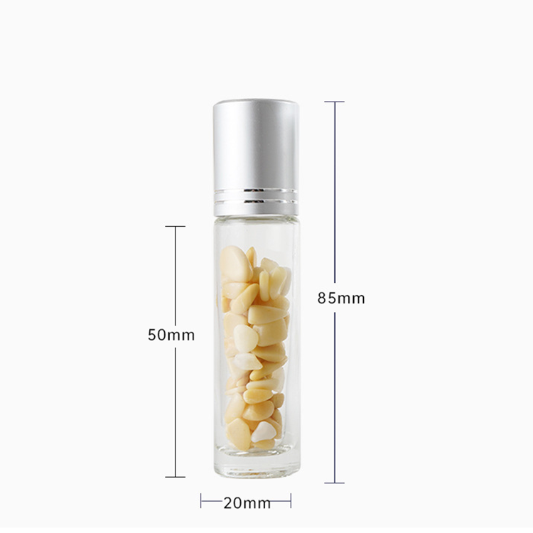 10ml natural gemstone roll on refillable glass bottle for gift essential oil perfume in wholesale