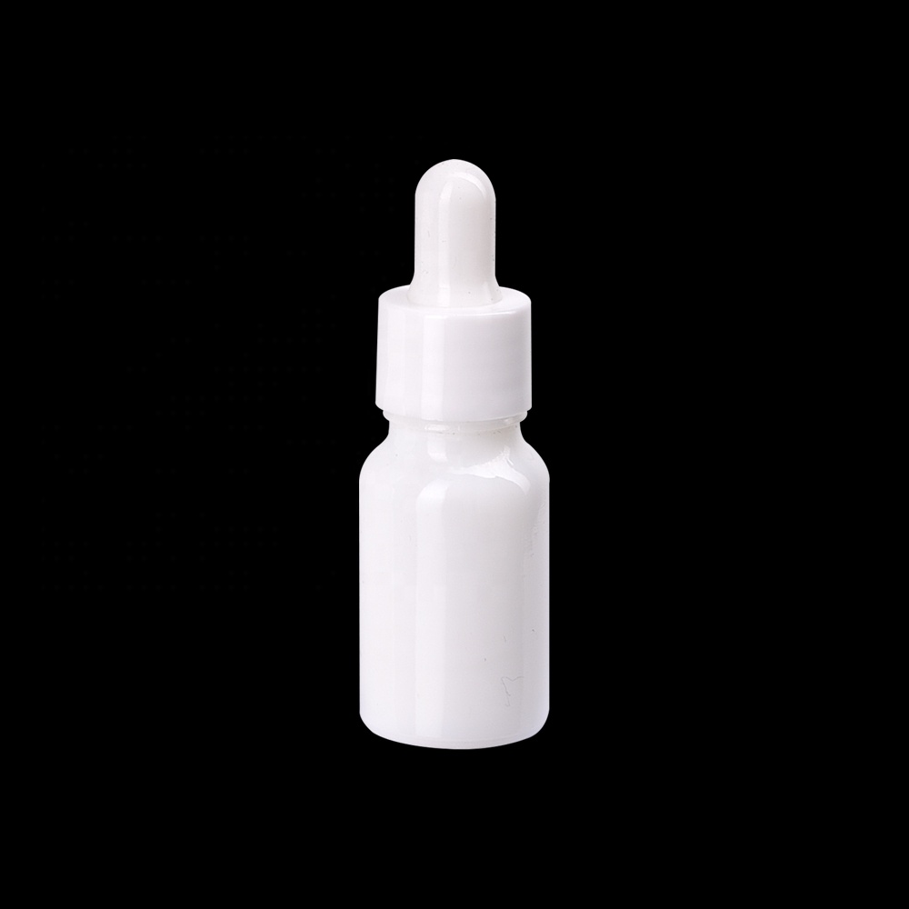 10ml opal glass white bottle 10 ml white glass dropper bottle with white plastic dropper pipette for oil