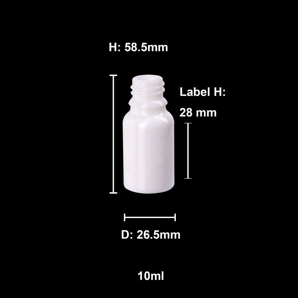 10ml opal glass white bottle 10 ml white glass dropper bottle with white plastic dropper pipette for oil