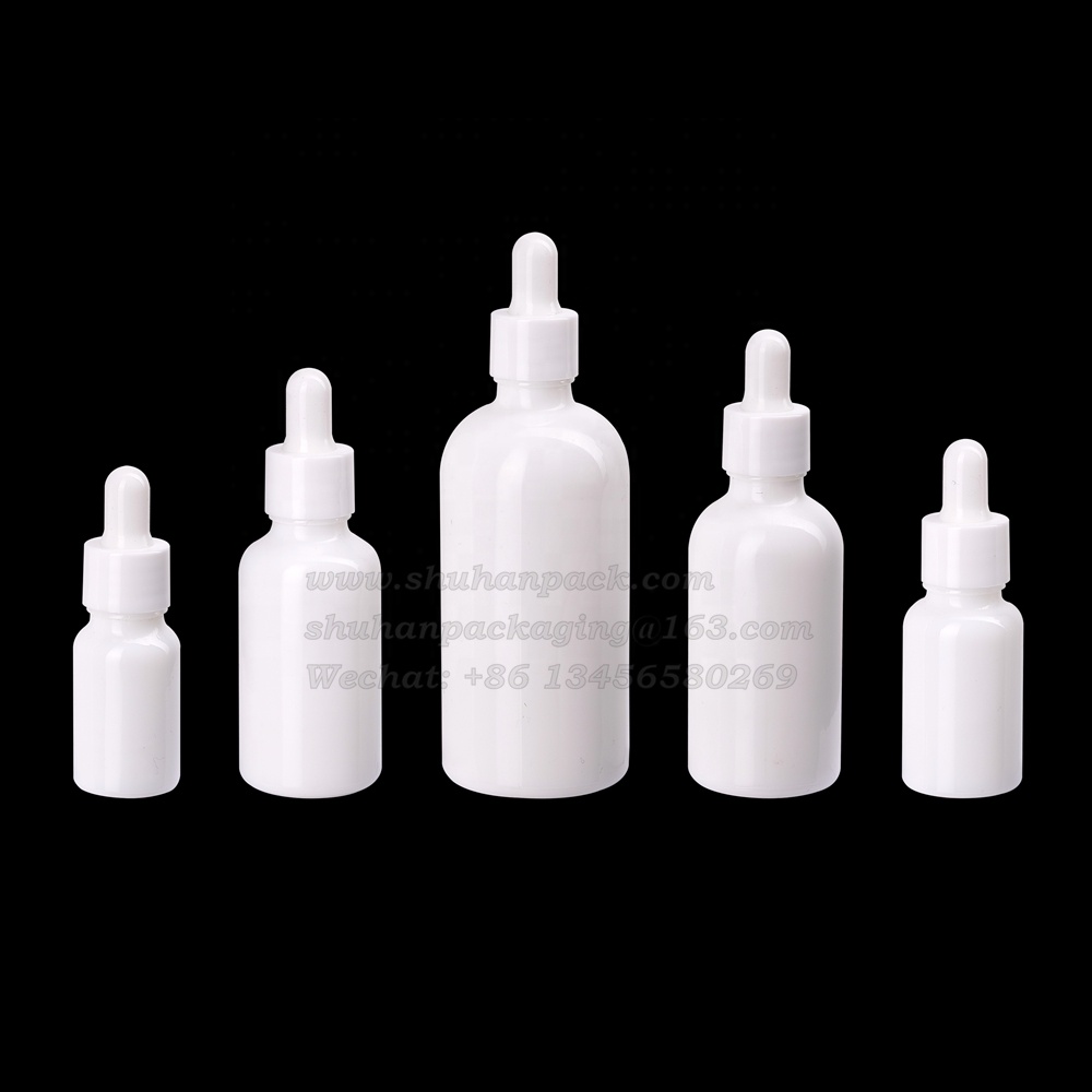 10ml opal glass white bottle 10 ml white glass dropper bottle with white plastic dropper pipette for oil