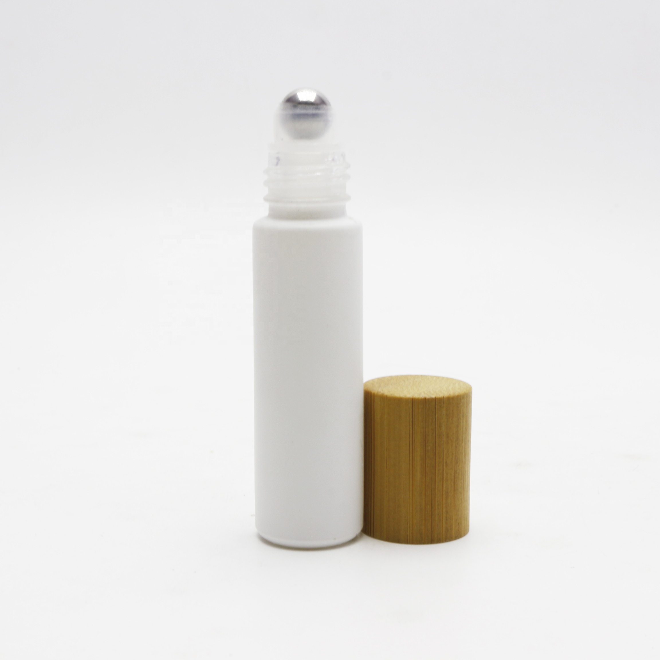 10ml perfume oil roll on essential oil bamboo lids amber white clear black roller bottle with plastic roller-888A