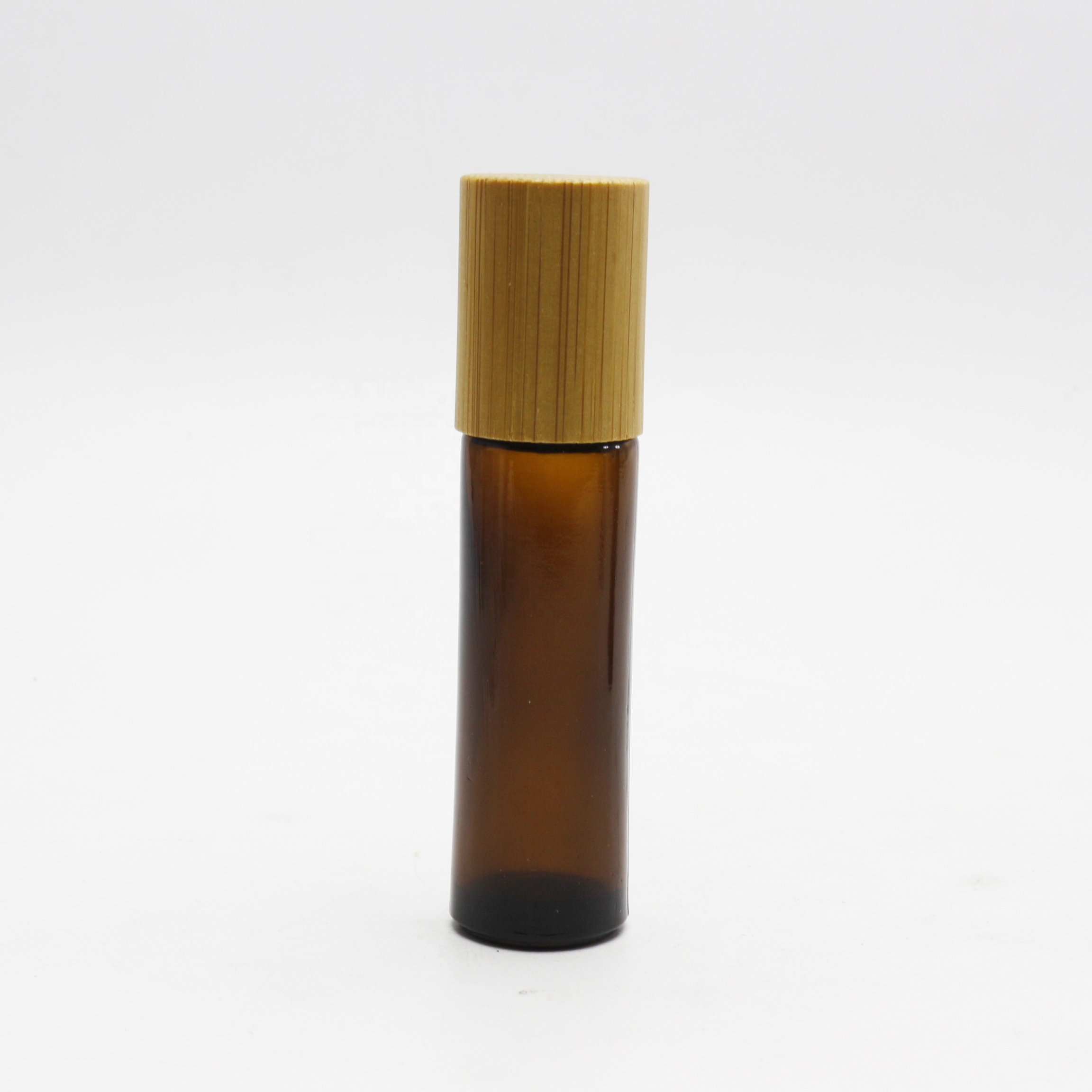 10ml perfume oil roll on essential oil bamboo lids amber white clear black roller bottle with plastic roller-888A