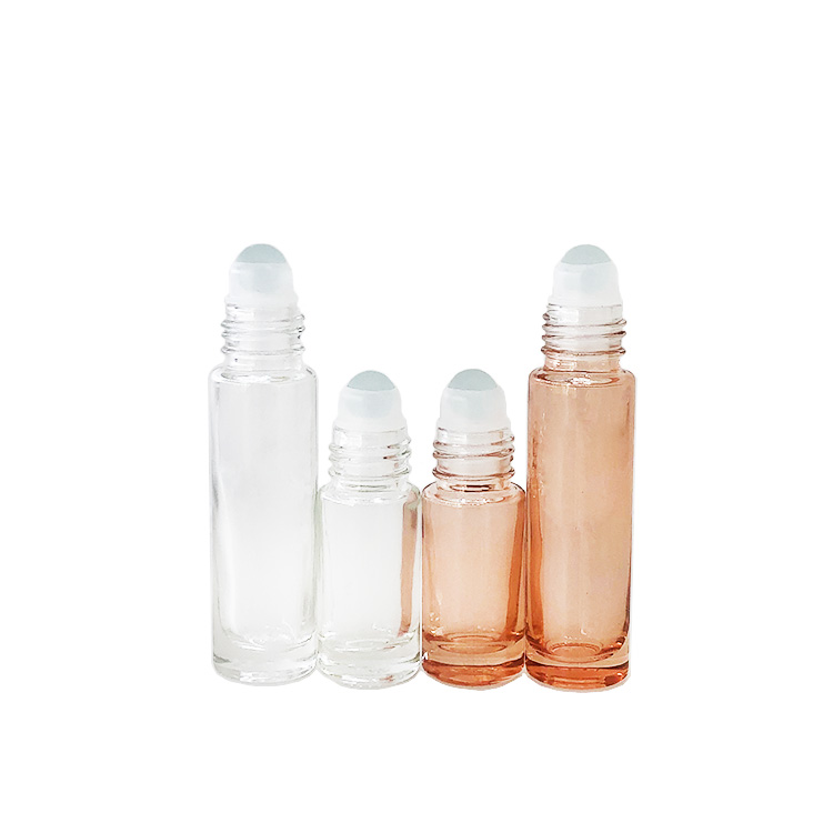 10ml pink glass roll on bottle with glass roller ball 10ml roll on perfume bottle