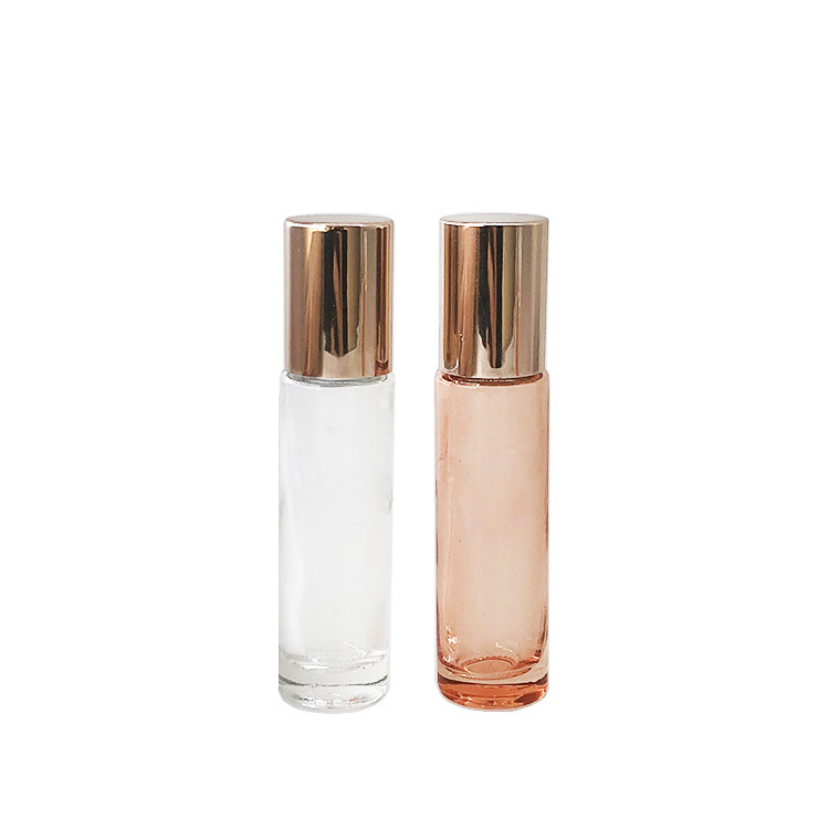 10ml pink glass roll on bottle with glass roller ball 10ml roll on perfume bottle