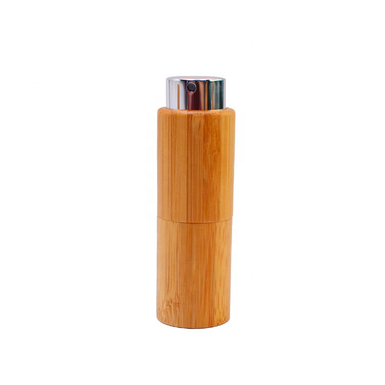 10ml revolving bamboo cover hidden glass inner spray perfume bottles