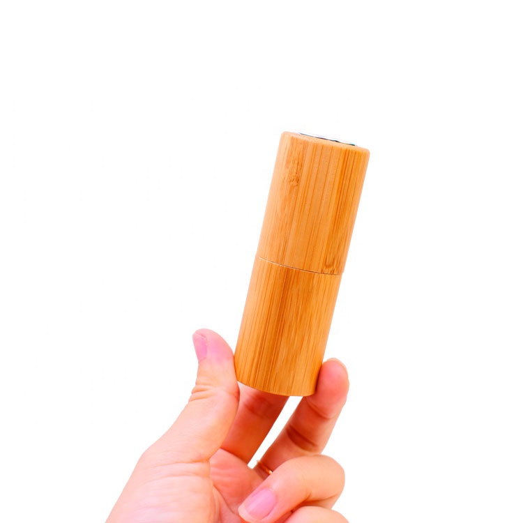 10ml revolving bamboo cover hidden glass inner spray perfume bottles