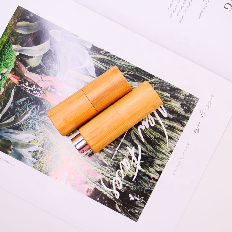 10ml revolving bamboo cover hidden glass inner spray perfume bottles