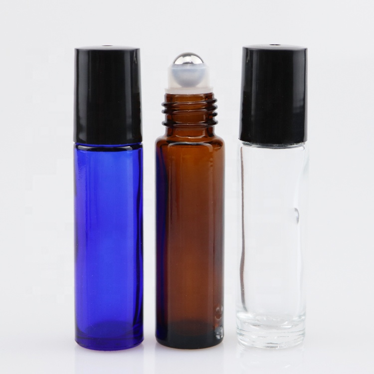 10ml roll blue bottles with ball roll on clear glass bottle cosmetic roll on bottle