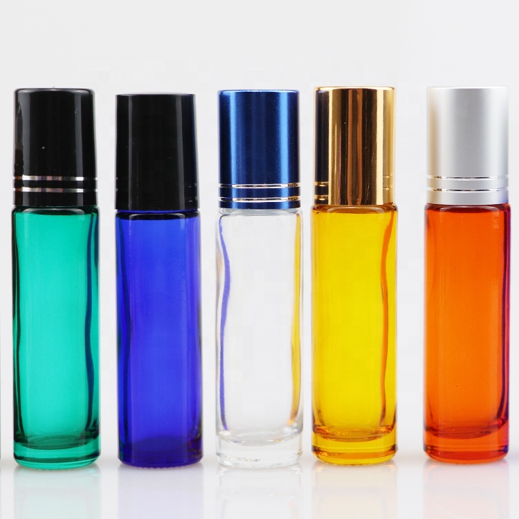10ml roll blue bottles with ball roll on clear glass bottle cosmetic roll on bottle