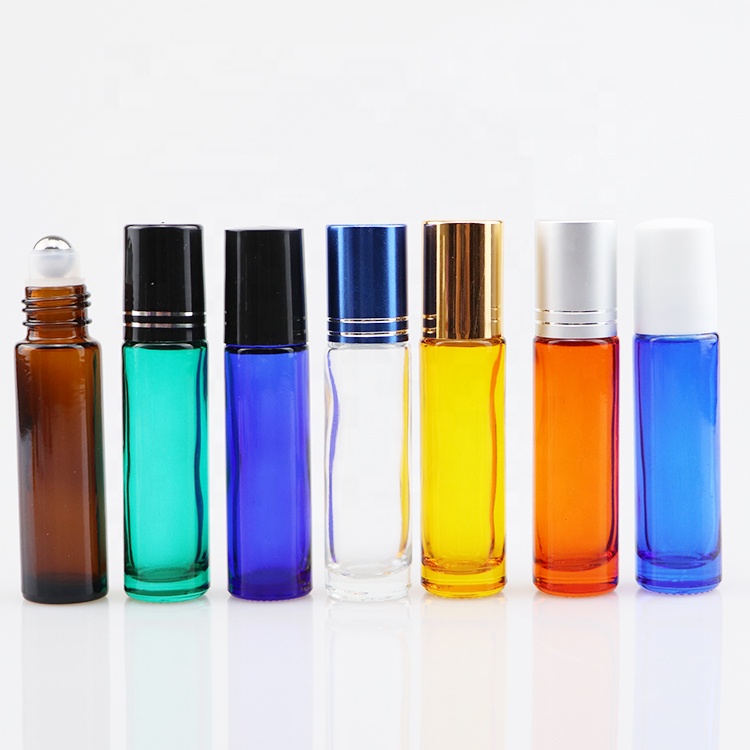 10ml roll blue bottles with ball roll on clear glass bottle cosmetic roll on bottle