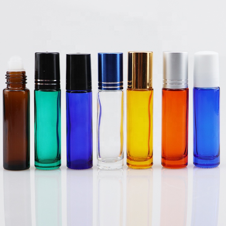 10ml roll blue bottles with ball roll on clear glass bottle cosmetic roll on bottle