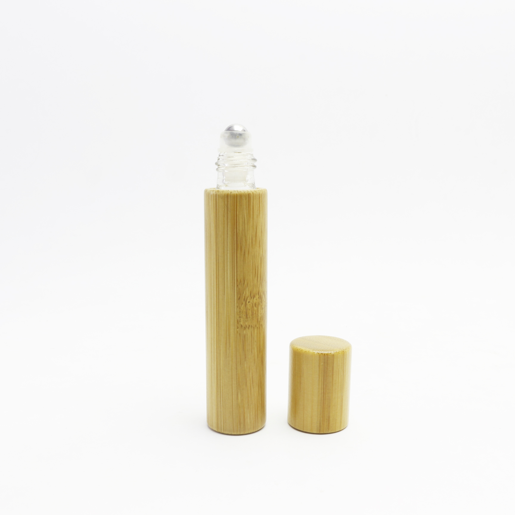 10ml roll on essential oil empty bamboo roller bottle can free engraving with window view roller-46AN