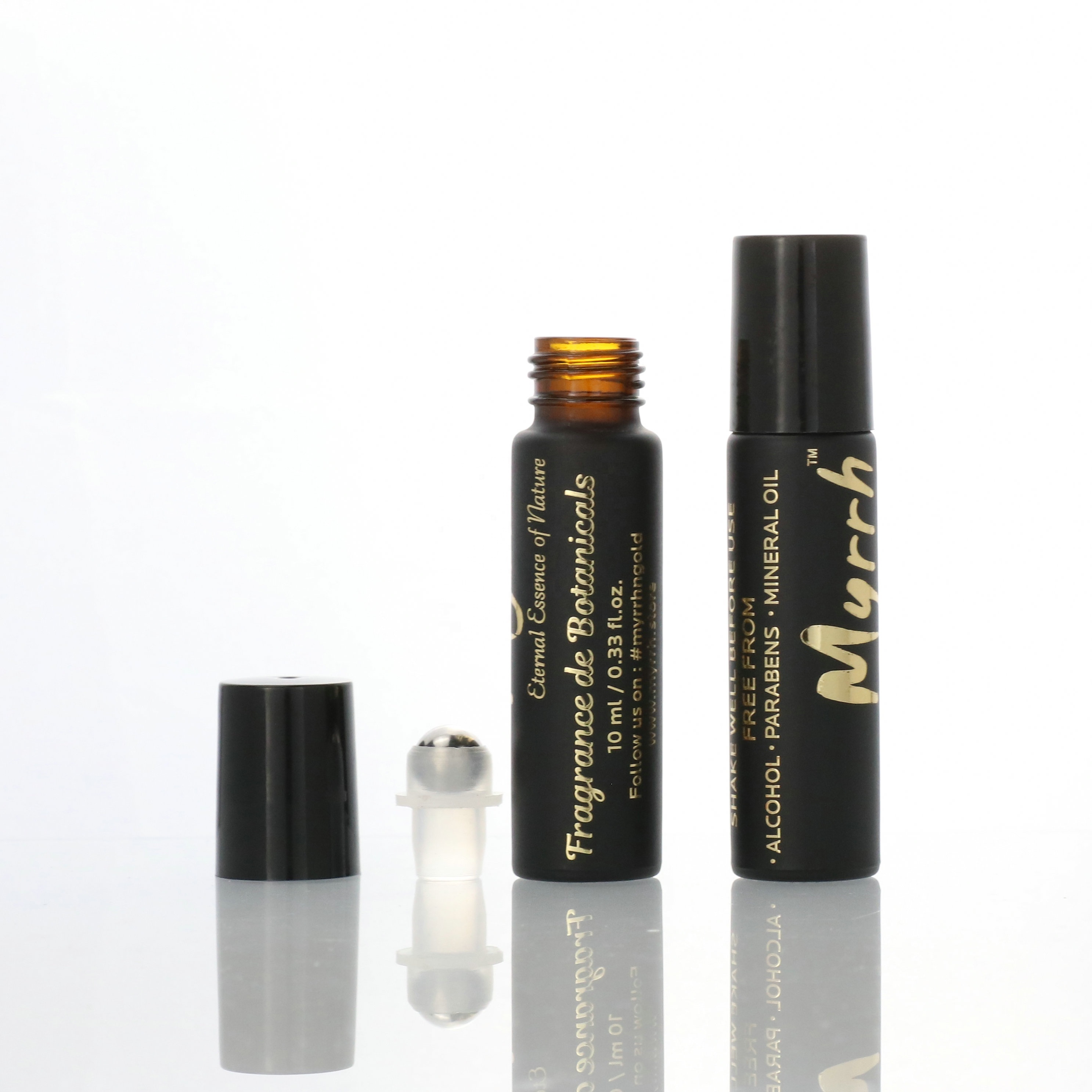 10ml roll on glass perfume bottle empty amber glass roll-on essential oil bottle with stainless steel roller ball black cap