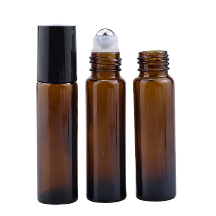10ml roll-on perfume bottle 10ml amber glass roll on bottle with metal roller ball