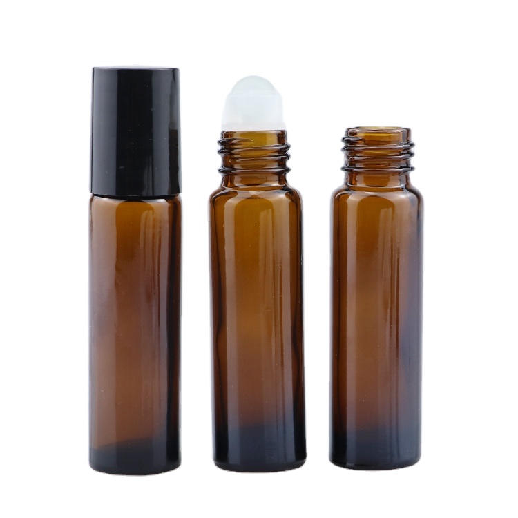 10ml roll-on perfume bottle 10ml amber glass roll on bottle with metal roller ball