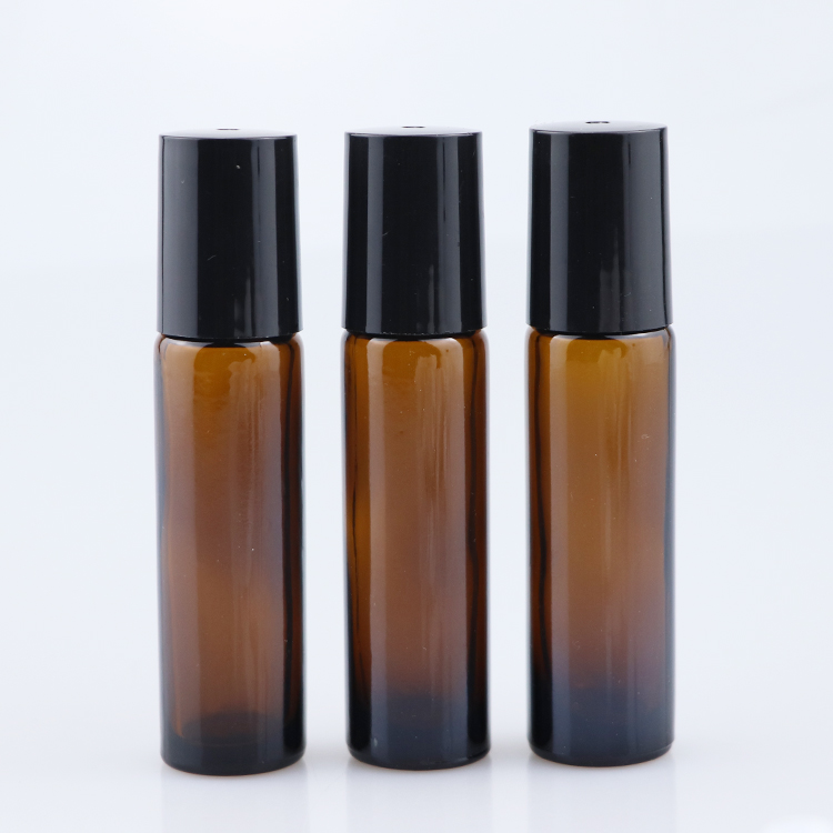 10ml roll-on perfume bottle 10ml amber glass roll on bottle with metal roller ball