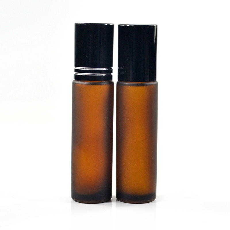 10ml roll-on perfume essential oil Lip Balms Green Pink colorful Glass roll on bottle with metal Stainless Steel Roller