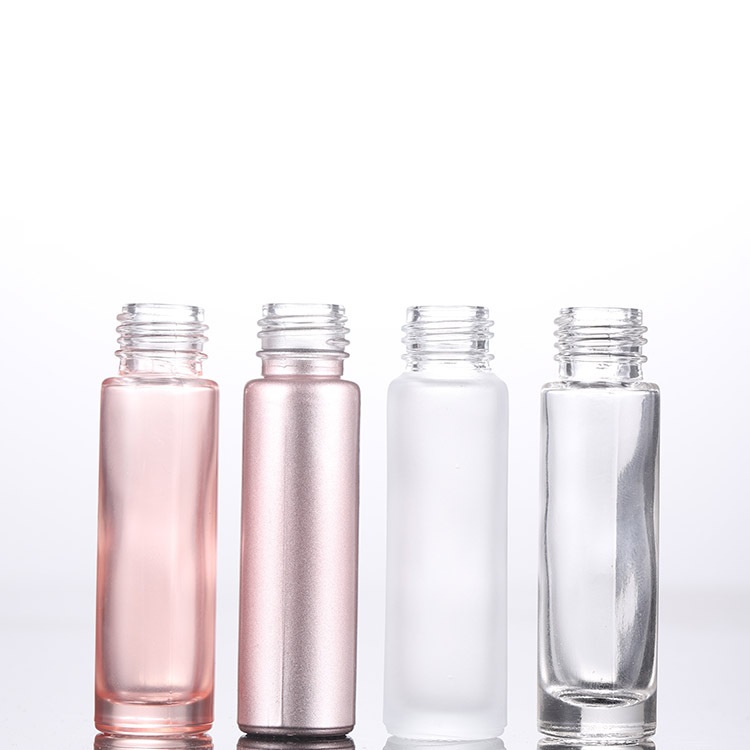 10ml rose gold and matte glass roll on bottle with rose Gold cap 5ml 10ml rose gold Essential oil roller bottle perfume bottle