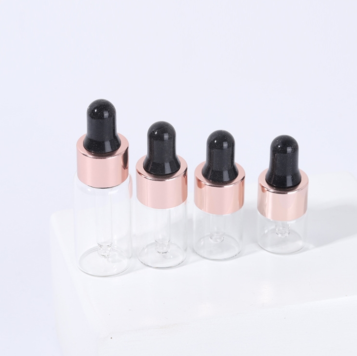 10ml rose gold and matte glass roll on bottle with rose Gold cap 5ml 10ml rose gold Essential oil roller bottle perfume bottle